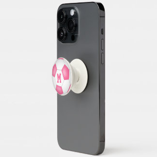 soccer player girls sports pink white PopSocket