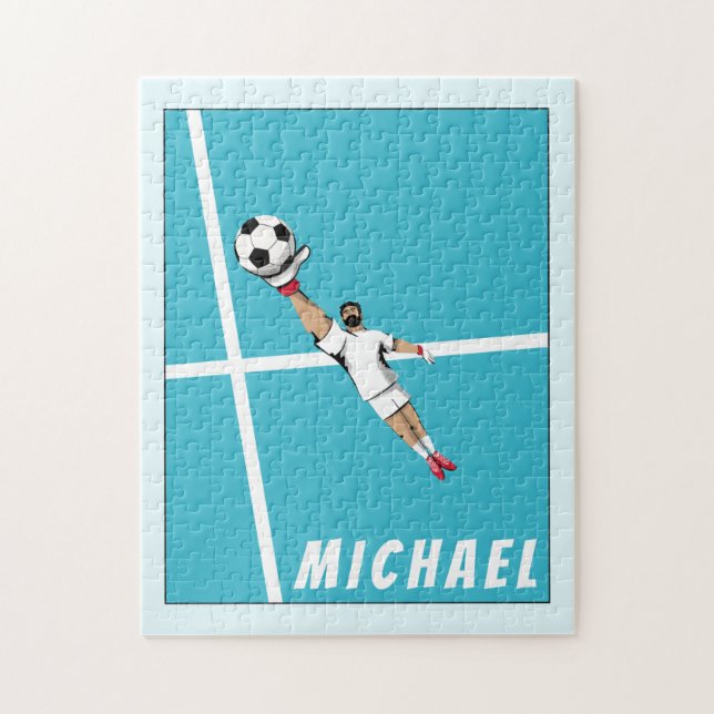 Soccer Player Goalie Goalkeeper Trendy Graphic Fun Jigsaw Puzzle (Vertical)