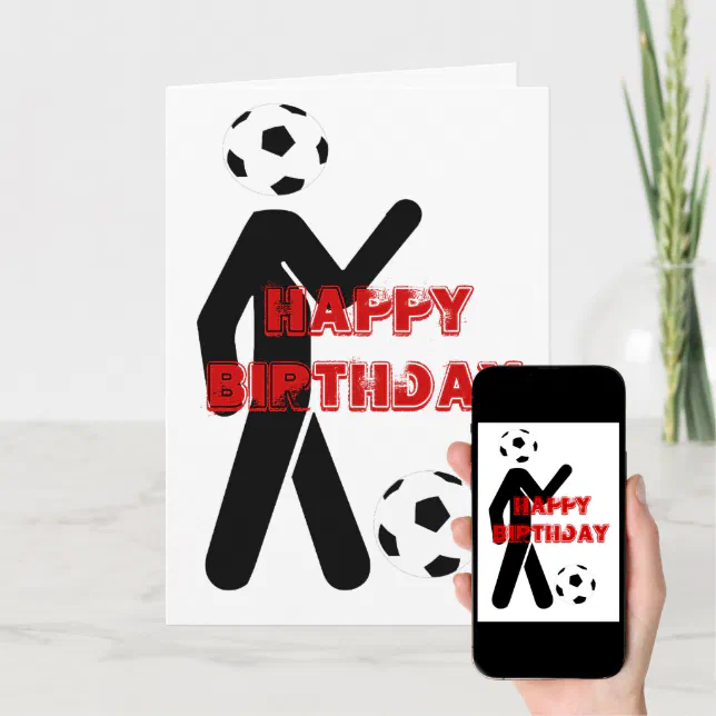 Soccer player, Happy, Birthday Card Zazzle