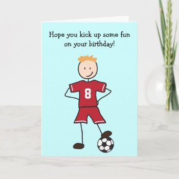 Soccer Player Happy Birthday Card by adams_apple at Zazzle