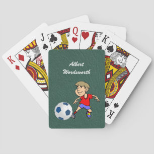 Soccer - Player image and Ball - Personalize Poker Cards