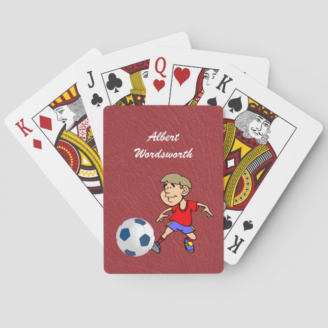 Soccer - Player image and Ball - Personalize Poker Cards (Back)