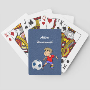 Soccer - Player image and Ball - Personalize Poker Cards