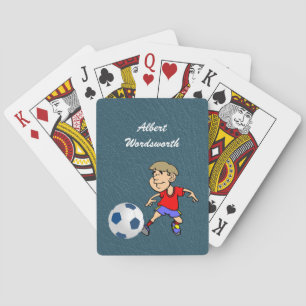 Soccer - Player image and Ball - Personalize Poker Cards