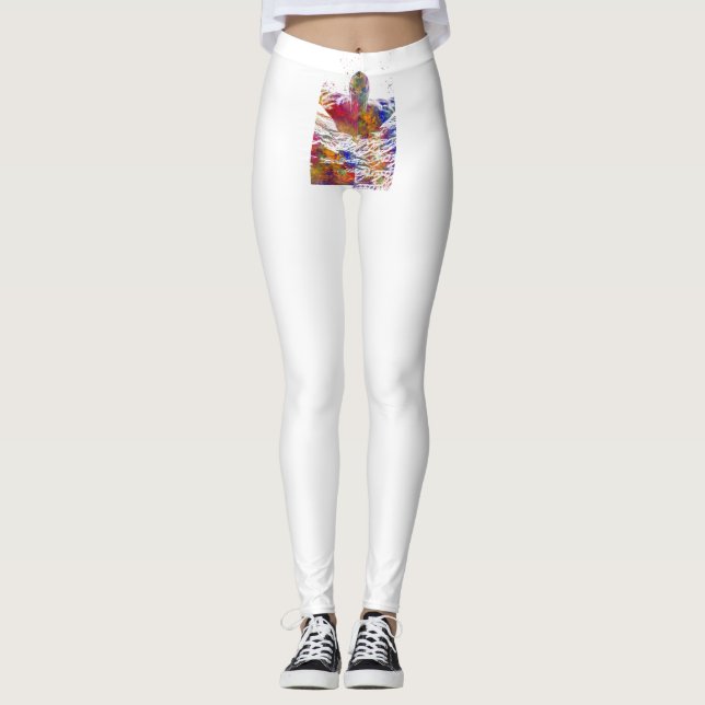 Soccer player in watercolor leggings (Front)