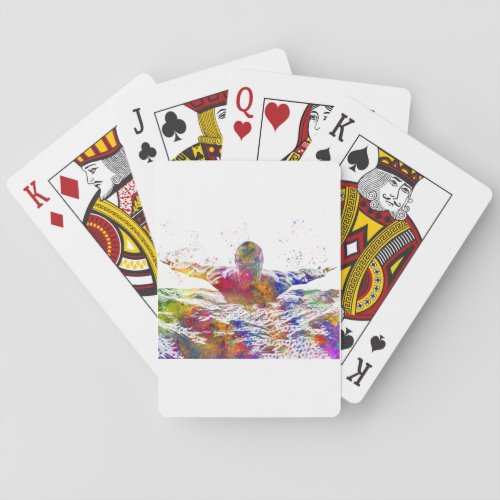 Soccer player in watercolor playing cards