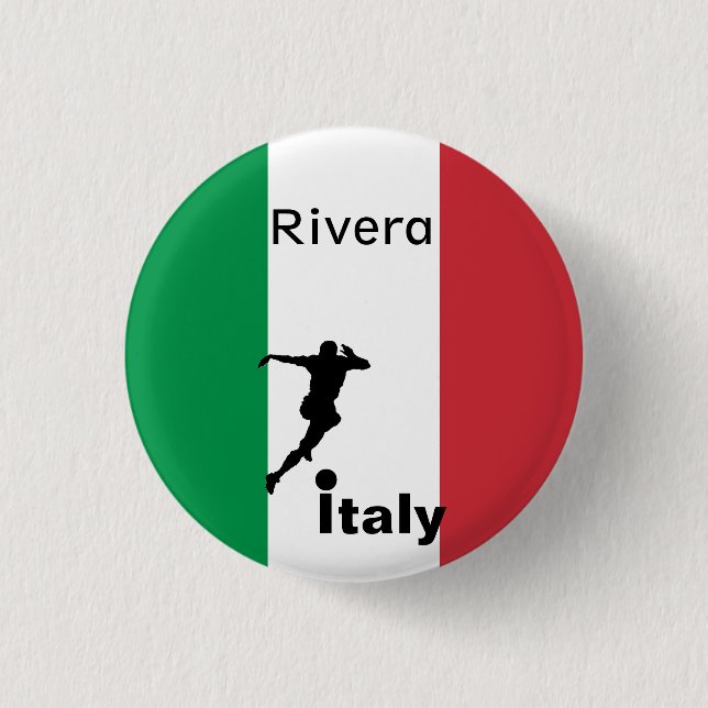 Soccer Player, Italy customizable Button (Front)
