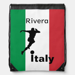 Soccer Player, Italy customizable Drawstring Bag