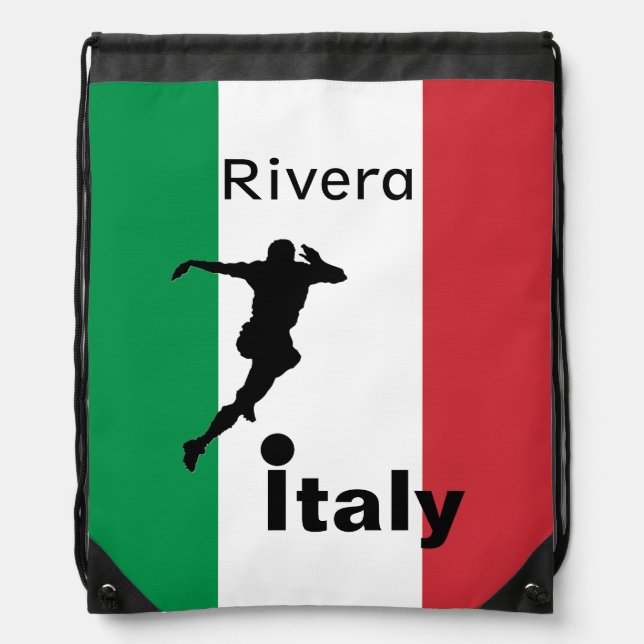 Soccer Player, Italy customizable Drawstring Bag (Front)
