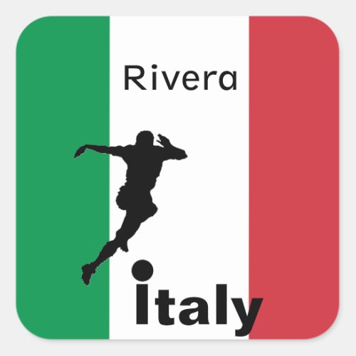 Soccer Player Italy customizable Square Sticker