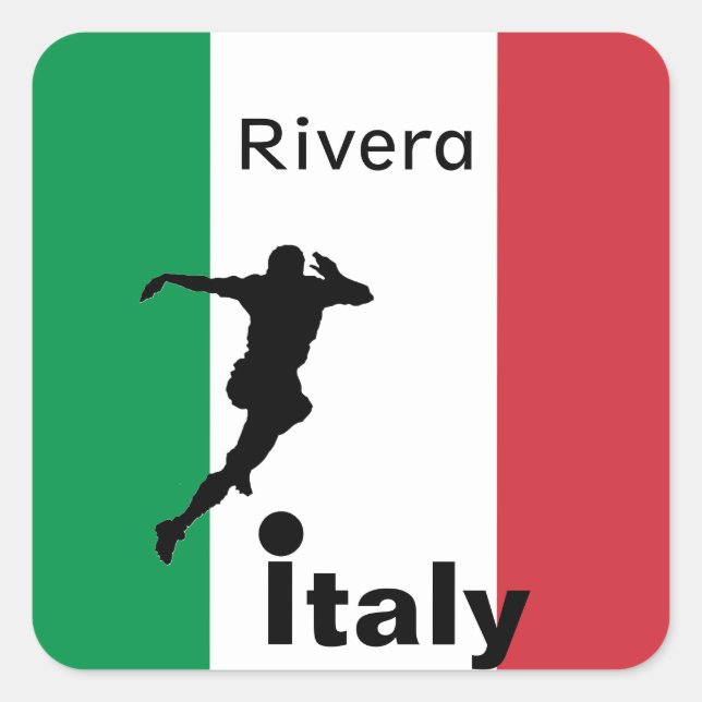 Soccer Player, Italy customizable Square Sticker (Front)