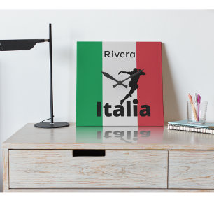 Soccer Player, Italy customizable Square Wall Clock