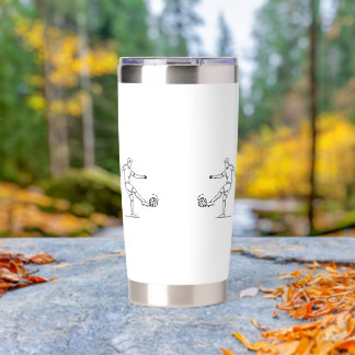 Soccer Player Kick Line Art Football Mug Insulated Tumbler
