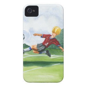 Soccer Player Kicking a Ball by Jay Throckmorton iPhone 4 Case-Mate Case