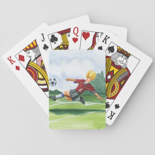 Soccer Player Kicking a Ball by Jay Throckmorton Playing Cards