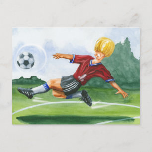 Soccer Player Kicking a Ball by Jay Throckmorton Postcard