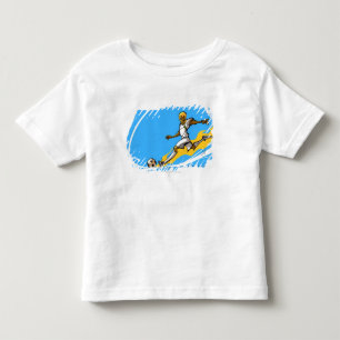 Soccer player kicking a soccer ball toddler t-shirt