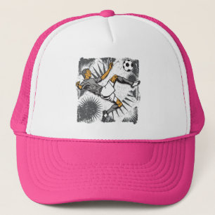 Soccer Player Kicking Ball Trucker Hat