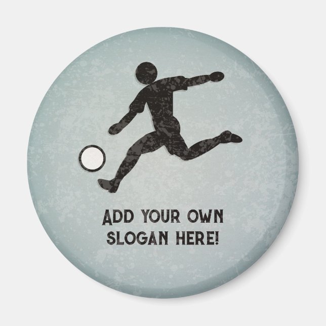Soccer player logo - own text for football lover magnet (Front)