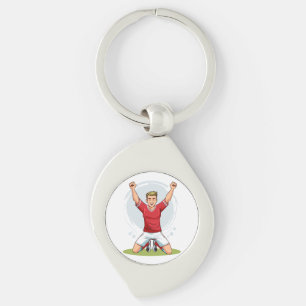 Soccer player man keychain