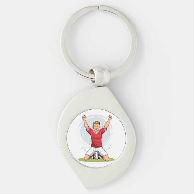 Soccer player man keychain (Front)
