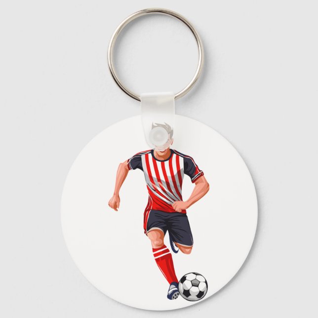 Soccer player man keychain (Front)