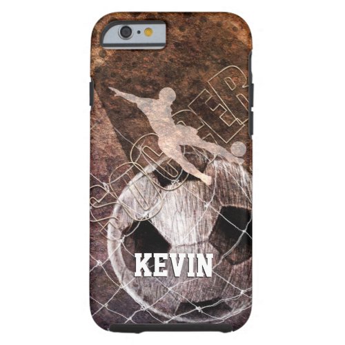 soccer player man kicking ball goal tough iPhone 6 case