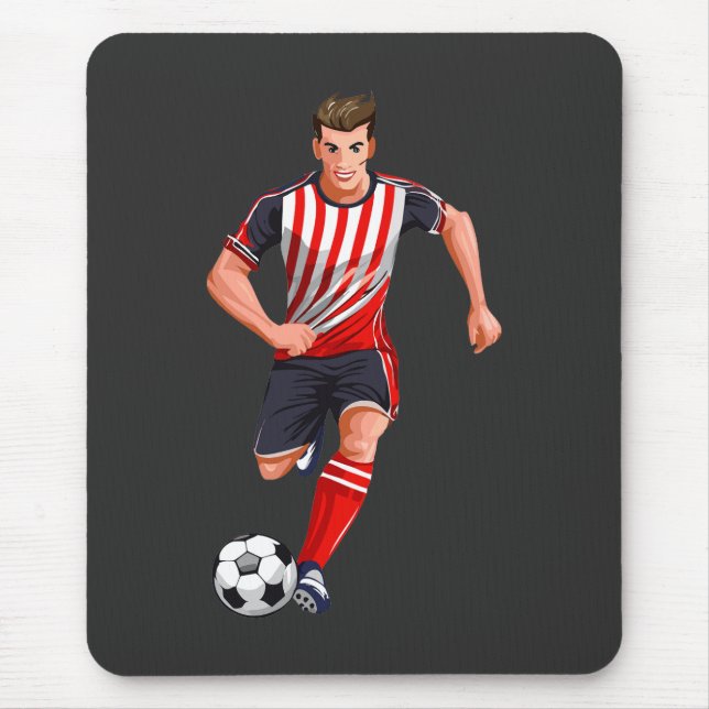Soccer player man mouse pad (Front)