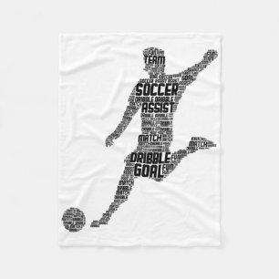Soccer Player Men Kids Boys  Fleece Blanket