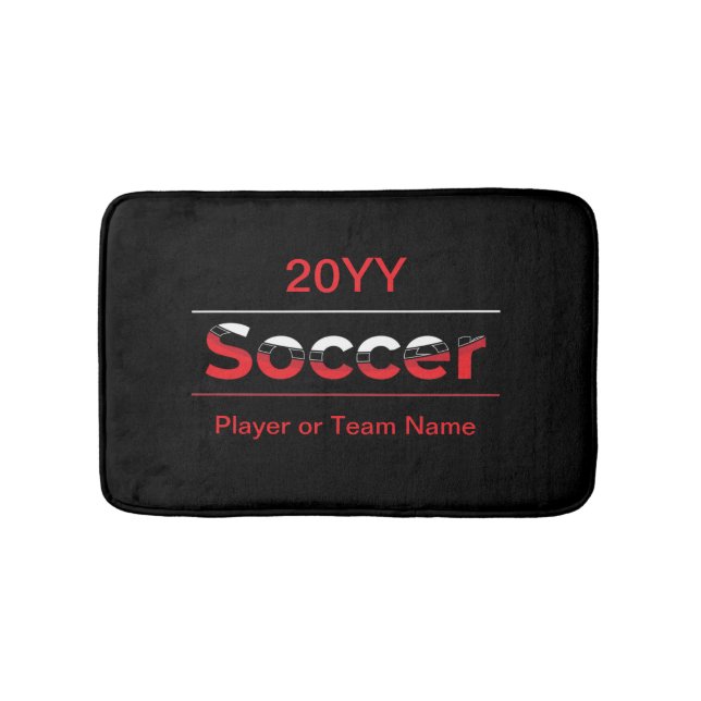 Soccer Player - Minimalist Art Geometric Arch Bath Mat (Front)