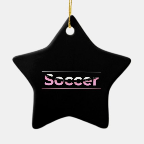 Soccer Player Minimalist Word Art _ Arch Ceramic Ornament