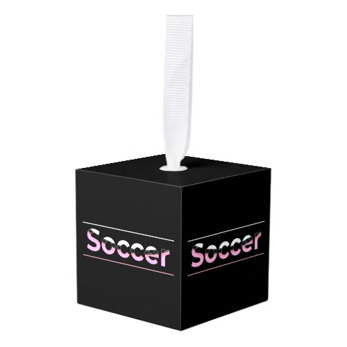 Soccer Player Minimalist Word Art _ Arch Cube Ornament