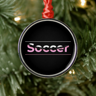 Soccer Player Minimalist Word Art - Arch Metal Ornament