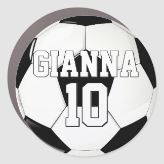 Soccer Player Name and Number Personalized Car Magnet