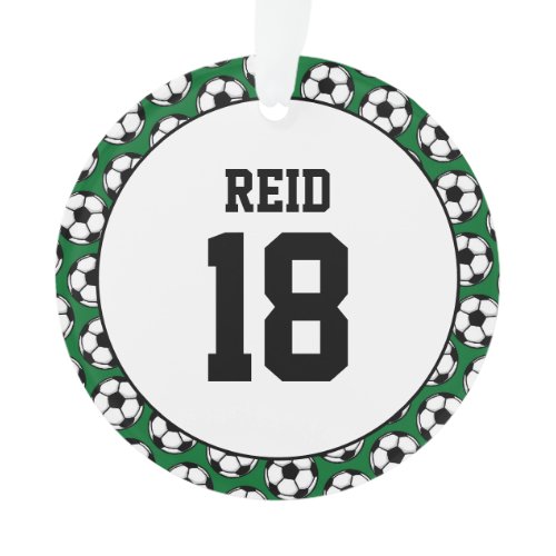 Soccer Player NAME Number Sports Goal Fun Ornament