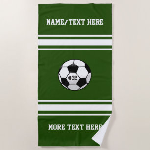 Soccer Player Name Number Team Name Custom Beach Towel