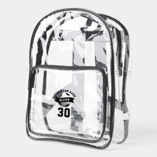 Soccer Player Name Number Team Name Sports Clear Backpack