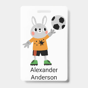 Soccer Player Name Tag Personalize Badge