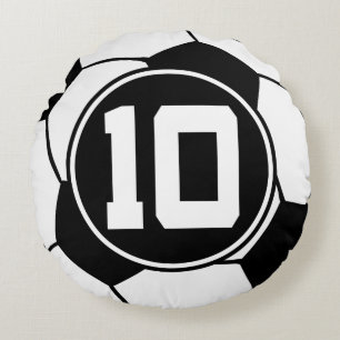 Soccer Player Number 10 Sports Ball Gift Round Pillow