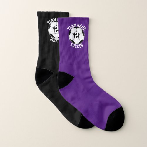 Soccer Player Number Team Name and Color Custom S Socks