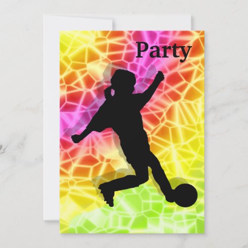 Soccer Player on Fluorescent Mosaic Invite