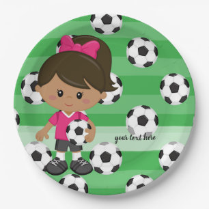 Soccer player paper plates