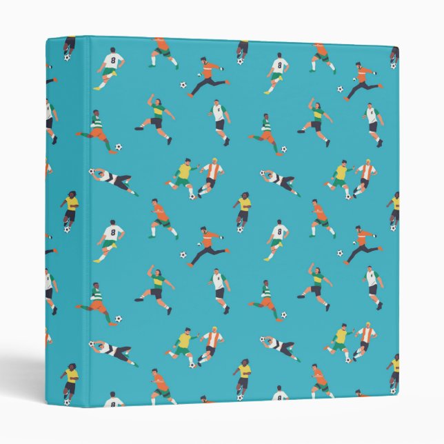 Soccer Player Pattern 3 Ring Binder (Front/Spine)