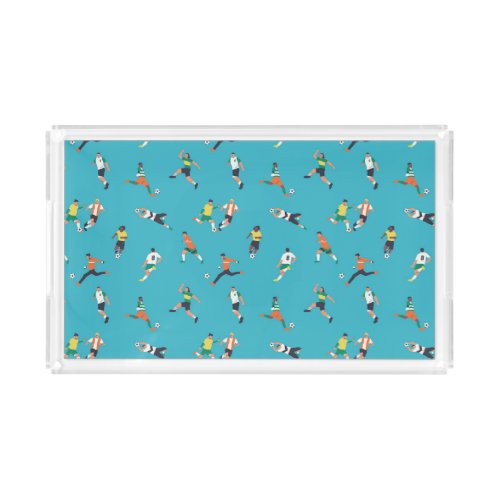 Soccer Player Pattern Acrylic Tray