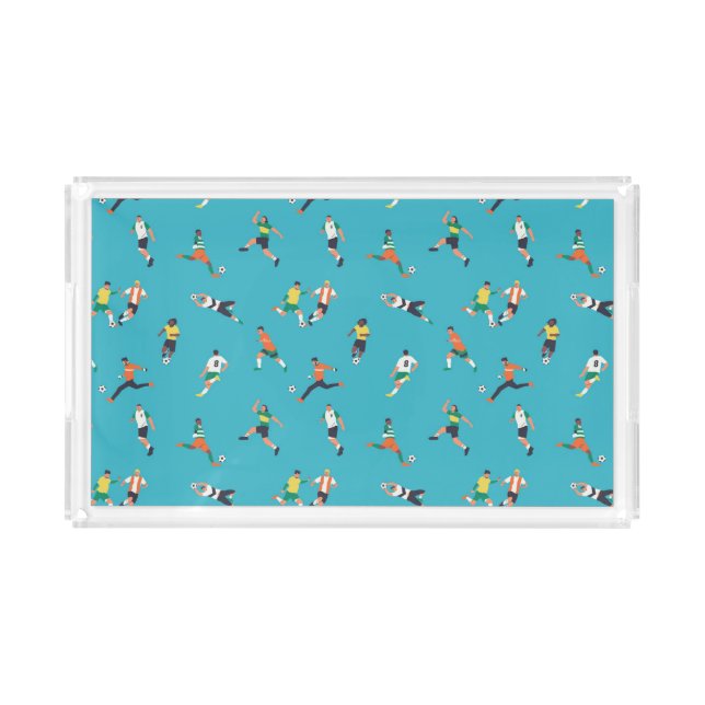 Soccer Player Pattern Acrylic Tray (Front)