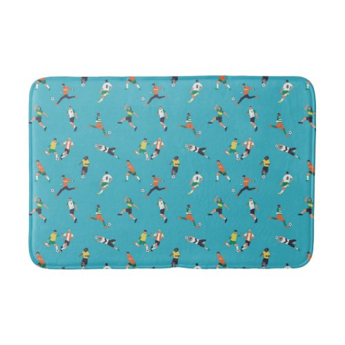 Soccer Player Pattern Bath Mat