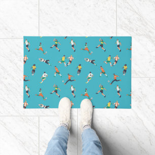 Soccer Player Pattern Doormat