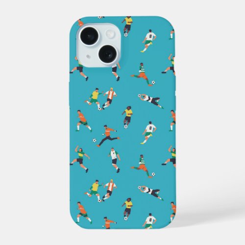 Soccer Player Pattern iPhone 15 Case