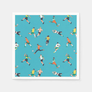Soccer Player Pattern Napkins