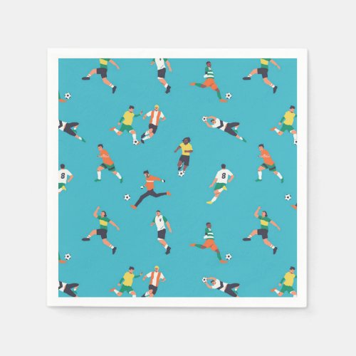 Soccer Player Pattern Napkins